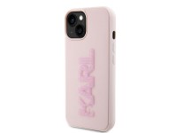 Capa para iPhone 15 Plus com logo Karl Lagerfeld em 3D com glitter - rosa Capa para iPhone 15 Plus com logo Karl Lagerfeld em 3D com glitter - rosa