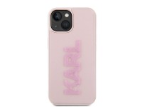 Capa para iPhone 15 Plus com logo Karl Lagerfeld em 3D com glitter - rosa Capa para iPhone 15 Plus com logo Karl Lagerfeld em 3D com glitter - rosa