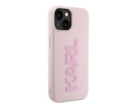 Capa para iPhone 15 Plus com logo Karl Lagerfeld em 3D com glitter - rosa Capa para iPhone 15 Plus com logo Karl Lagerfeld em 3D com glitter - rosa