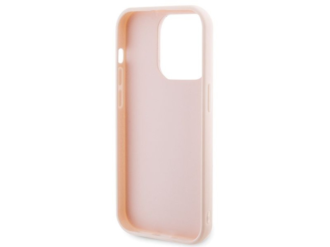 Karl Lagerfeld 3D Rubber Glitter Logo case for iPhone 15 Pro - pink