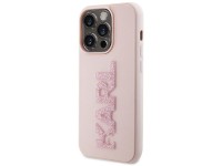Funda con logo de goma 3D brillante de Karl Lagerfeld para iPhone 15 Pro Max - rosa Funda con logo de goma 3D brillante de Karl Lagerfeld para iPhone 15 Pro Max - rosa
