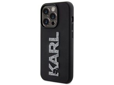Karl Lagerfeld 3D Rubber Glitter Logo iPhone 15 Pro Case - Black Karl Lagerfeld 3D Rubber Glitter Logo iPhone 15 Pro Case - Black