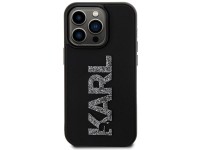 Capa para iPhone 15 Pro com o logotipo Karl Lagerfeld em 3D com glitter e borracha - Preta Capa para iPhone 15 Pro com o logotipo Karl Lagerfeld em 3D com glitter e borracha - Preta