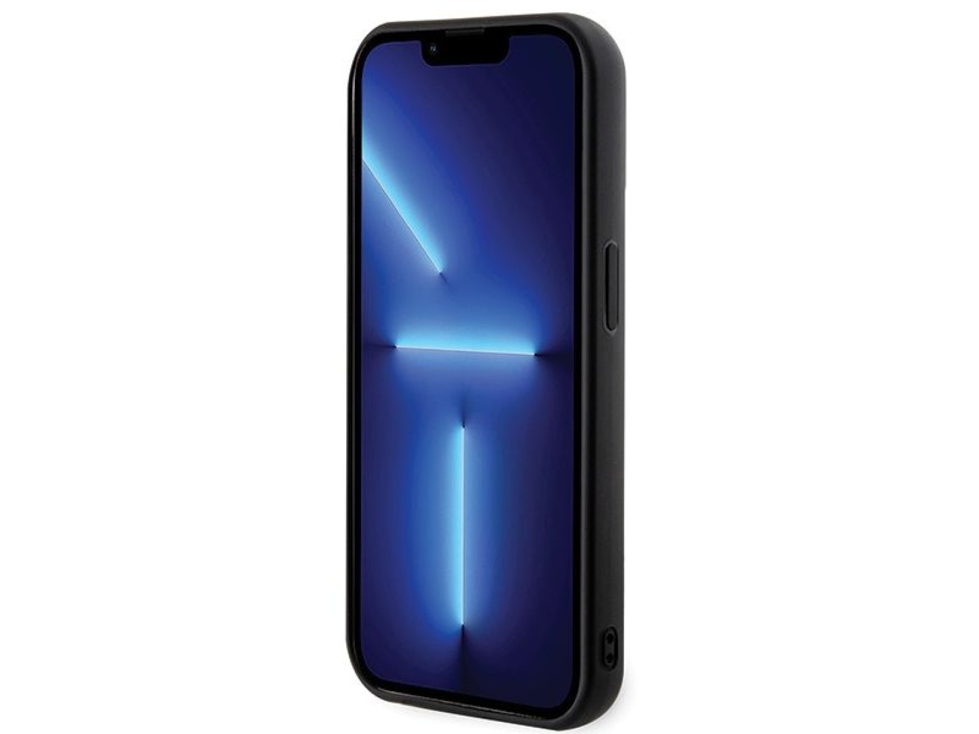 Capa para iPhone 15 Pro com o logotipo Karl Lagerfeld em 3D com glitter e borracha - Preta
