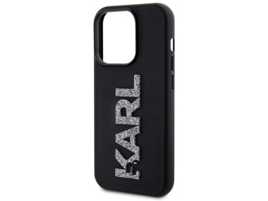 Karl Lagerfeld 3D Rubber Glitter Logo iPhone 15 Pro Case - Black Karl Lagerfeld 3D Rubber Glitter Logo iPhone 15 Pro Case - Black
