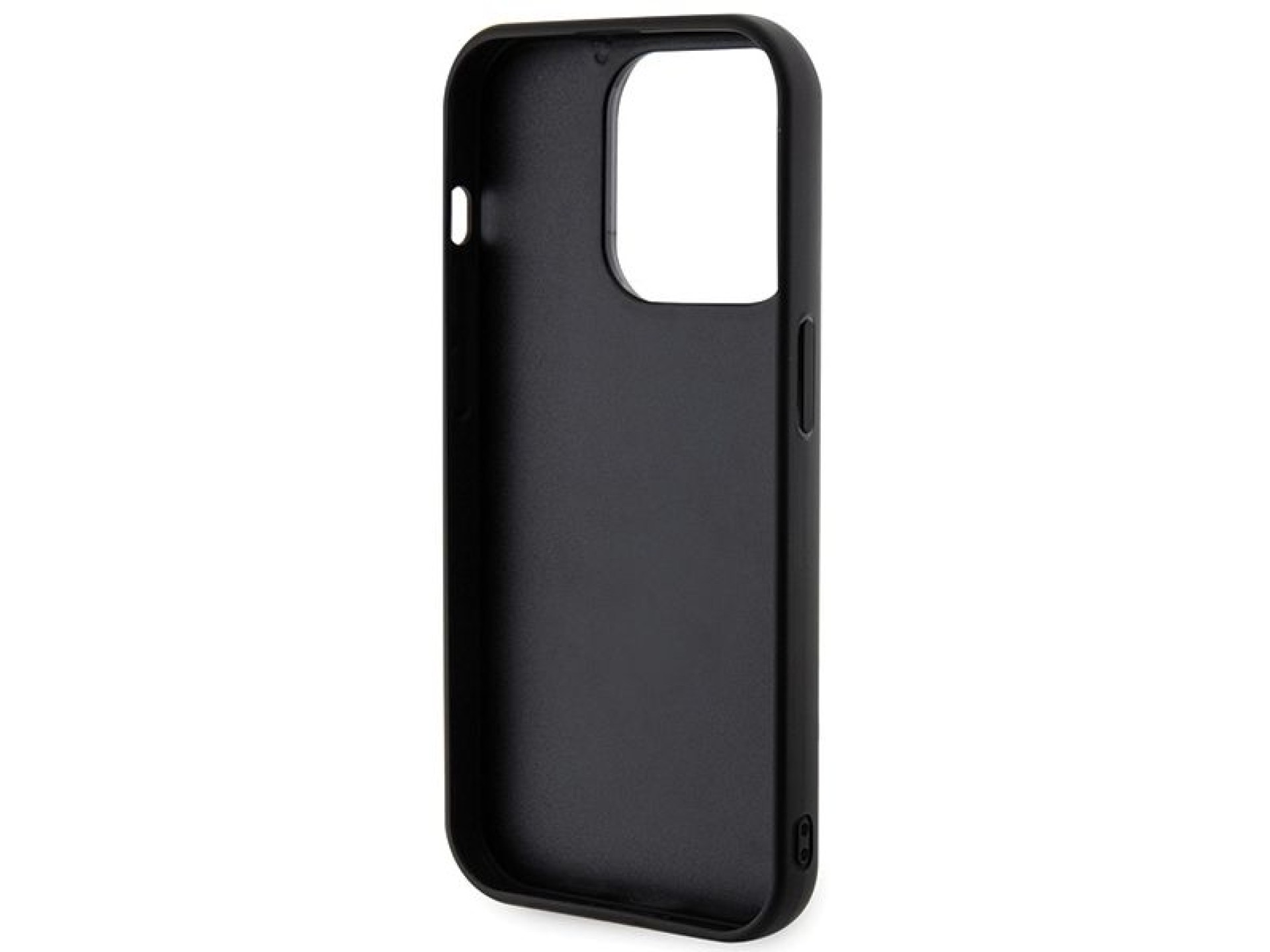 Capa para iPhone 15 Pro Max com logo Karl Lagerfeld em 3D com glitter - preta