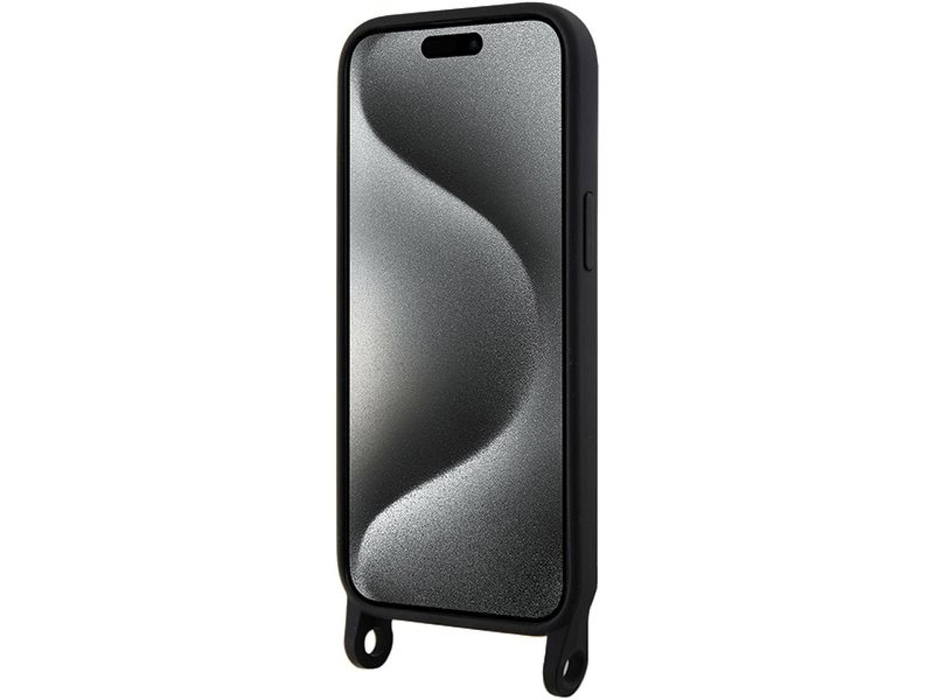 Capa rígida Karl Lagerfeld KLHCP15SSCBSKNK para iPhone 15 de 6,1 polegadas, preta/preta, transversal