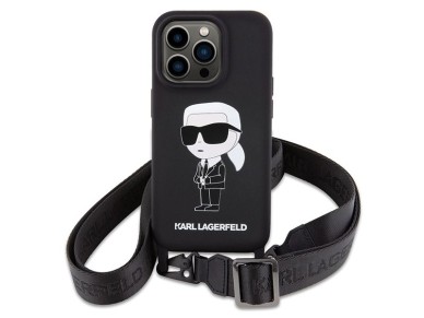 Capa rígida Karl Lagerfeld KLHCP15XSCBSKNK para iPhone 15 Pro Max 6.7" preta/preta, transversal, de Capa rígida Karl Lagerfeld KLHCP15XSCBSKNK para iPhone 15 Pro Max 6.7" preta/preta, transversal, de