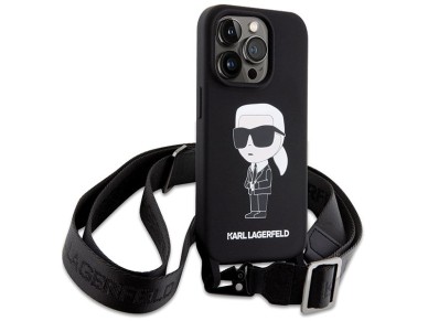 Capa rígida Karl Lagerfeld KLHCP15XSCBSKNK para iPhone 15 Pro Max 6.7" preta/preta, transversal, de Capa rígida Karl Lagerfeld KLHCP15XSCBSKNK para iPhone 15 Pro Max 6.7" preta/preta, transversal, de