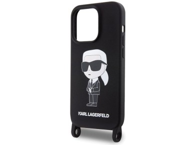 Capa rígida Karl Lagerfeld KLHCP15XSCBSKNK para iPhone 15 Pro Max 6.7" preta/preta, transversal, de Capa rígida Karl Lagerfeld KLHCP15XSCBSKNK para iPhone 15 Pro Max 6.7" preta/preta, transversal, de
