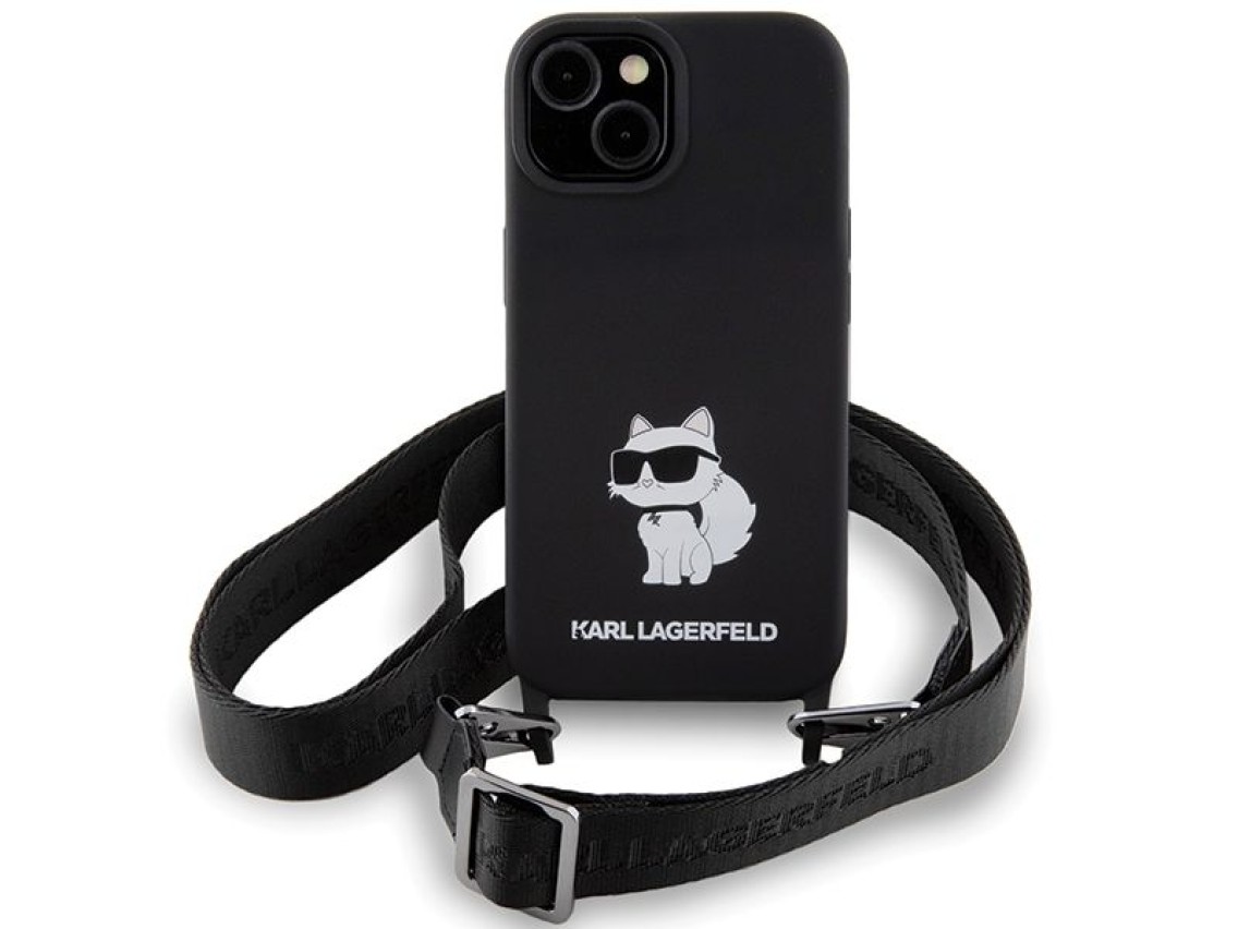 Karl Lagerfeld KLHCP15SSCBSCNK iPhone 15 6.1" hardcase black/black Crossbody Silicone Choupette