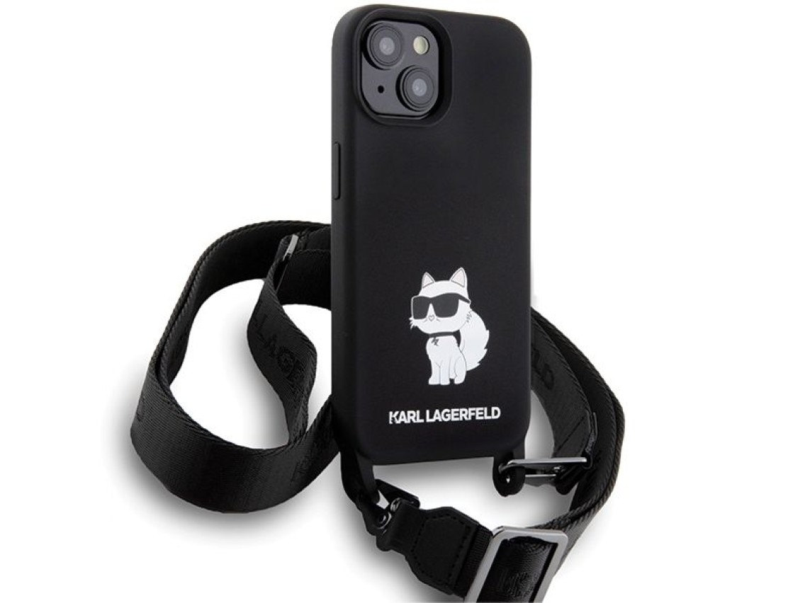 Karl Lagerfeld KLHCP15SSCBSCNK iPhone 15 6.1" hardcase black/black Crossbody Silicone Choupette