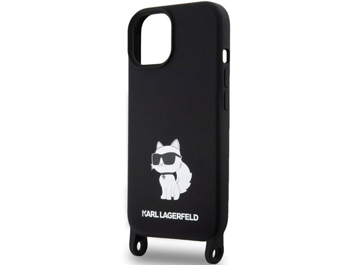 Karl Lagerfeld KLHCP15SSCBSCNK iPhone 15 6.1" hardcase black/black Crossbody Silicone Choupette