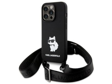 Karl Lagerfeld KLHCP15XSCBSCNK iPhone 15 Pro Max 6.7" funda rígida negra/negra bandolera de silicona Karl Lagerfeld KLHCP15XSCBSCNK iPhone 15 Pro Max 6.7" funda rígida negra/negra bandolera de silicona