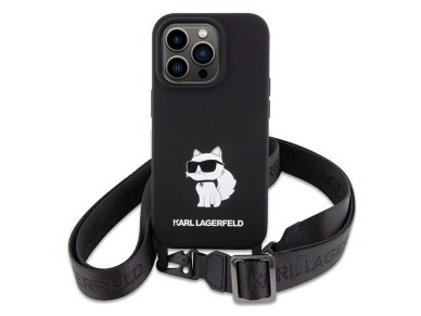 Karl Lagerfeld KLHCP15XSCBSCNK iPhone 15 Pro Max 6.7" funda rígida negra/negra bandolera de silicona Karl Lagerfeld KLHCP15XSCBSCNK iPhone 15 Pro Max 6.7" funda rígida negra/negra bandolera de silicona