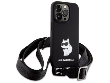 Karl Lagerfeld KLHCP15XSCBSCNK iPhone 15 Pro Max 6.7" funda rígida negra/negra bandolera de silicona Karl Lagerfeld KLHCP15XSCBSCNK iPhone 15 Pro Max 6.7" funda rígida negra/negra bandolera de silicona