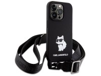 Karl Lagerfeld KLHCP15XSCBSCNK iPhone 15 Pro Max 6.7" hardcase black/black Crossbody Silicone Choupe Karl Lagerfeld KLHCP15XSCBSCNK iPhone 15 Pro Max 6.7" hardcase black/black Crossbody Silicone Choupe