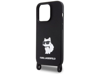 Karl Lagerfeld KLHCP15XSCBSCNK iPhone 15 Pro Max 6.7" funda rígida negra/negra bandolera de silicona Karl Lagerfeld KLHCP15XSCBSCNK iPhone 15 Pro Max 6.7" funda rígida negra/negra bandolera de silicona