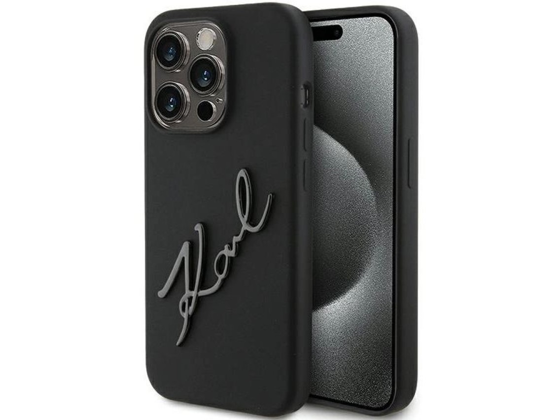 Karl Lagerfeld Silicone Karl Script case for iPhone 15 Pro - black
