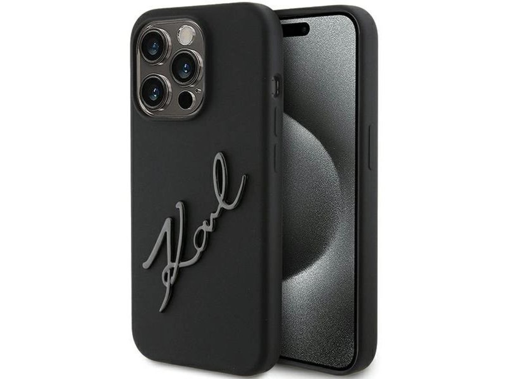 Karl Lagerfeld Silicone Karl Script case for iPhone 15 Pro - black