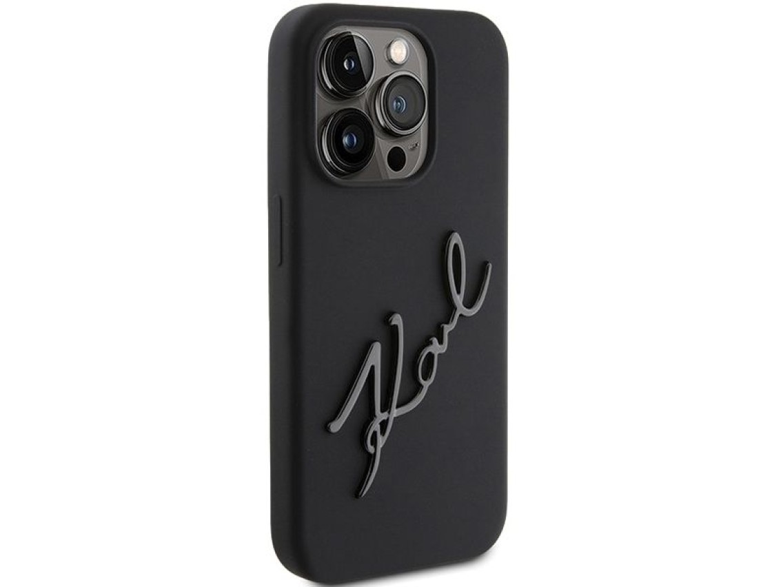 Karl Lagerfeld Silicone Karl Script case for iPhone 15 Pro - black