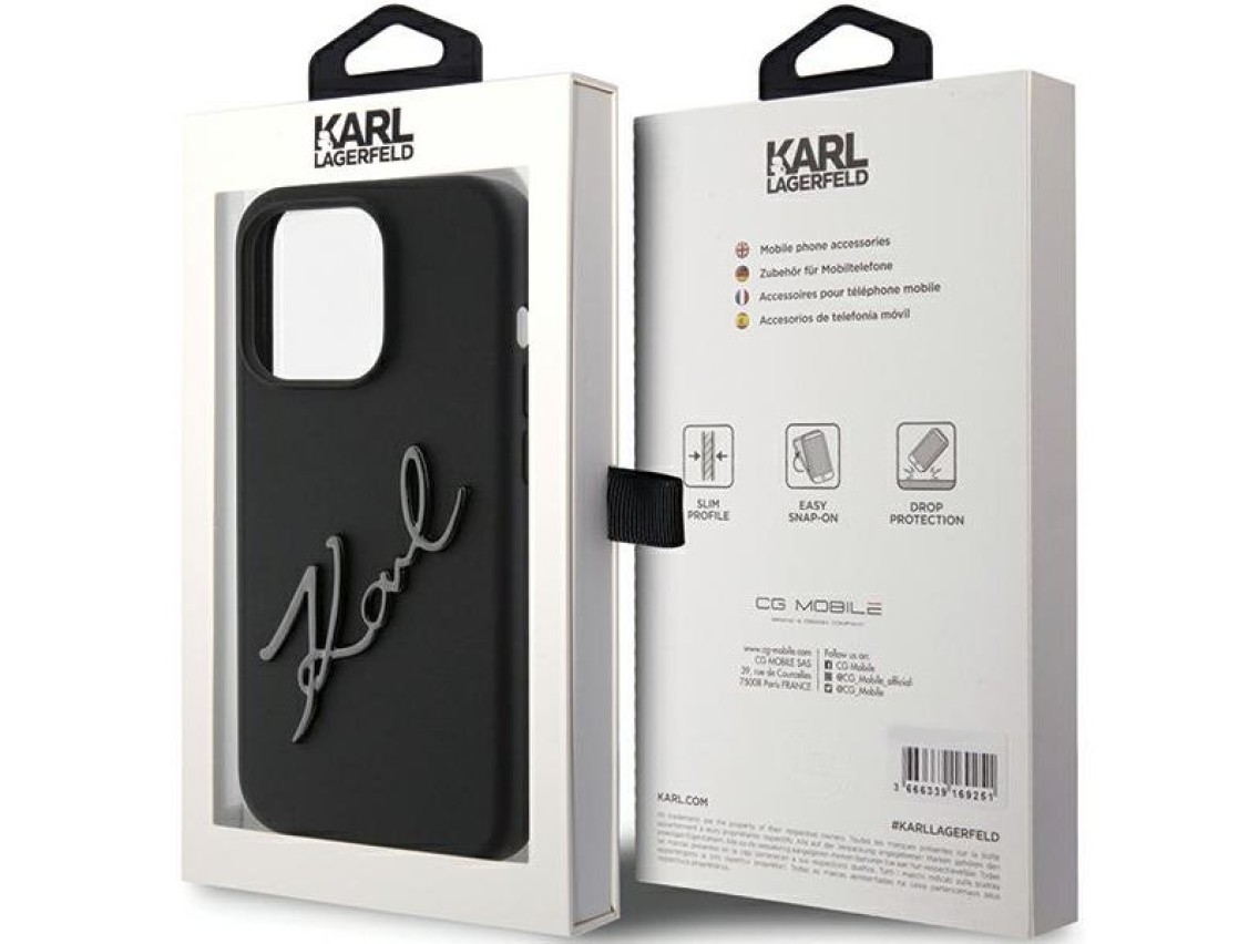 Karl Lagerfeld Silicone Karl Script case for iPhone 15 Pro - black