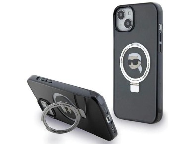Capa MagSafe Karl Lagerfeld Ring Stand Karl Head para iPhone 15 Plus / 14 Plus - Preta Capa MagSafe Karl Lagerfeld Ring Stand Karl Head para iPhone 15 Plus / 14 Plus - Preta
