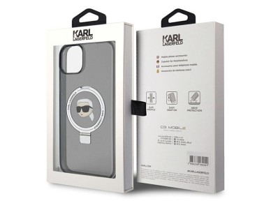 Capa MagSafe Karl Lagerfeld Ring Stand Karl Head para iPhone 15 Plus / 14 Plus - Preta Capa MagSafe Karl Lagerfeld Ring Stand Karl Head para iPhone 15 Plus / 14 Plus - Preta