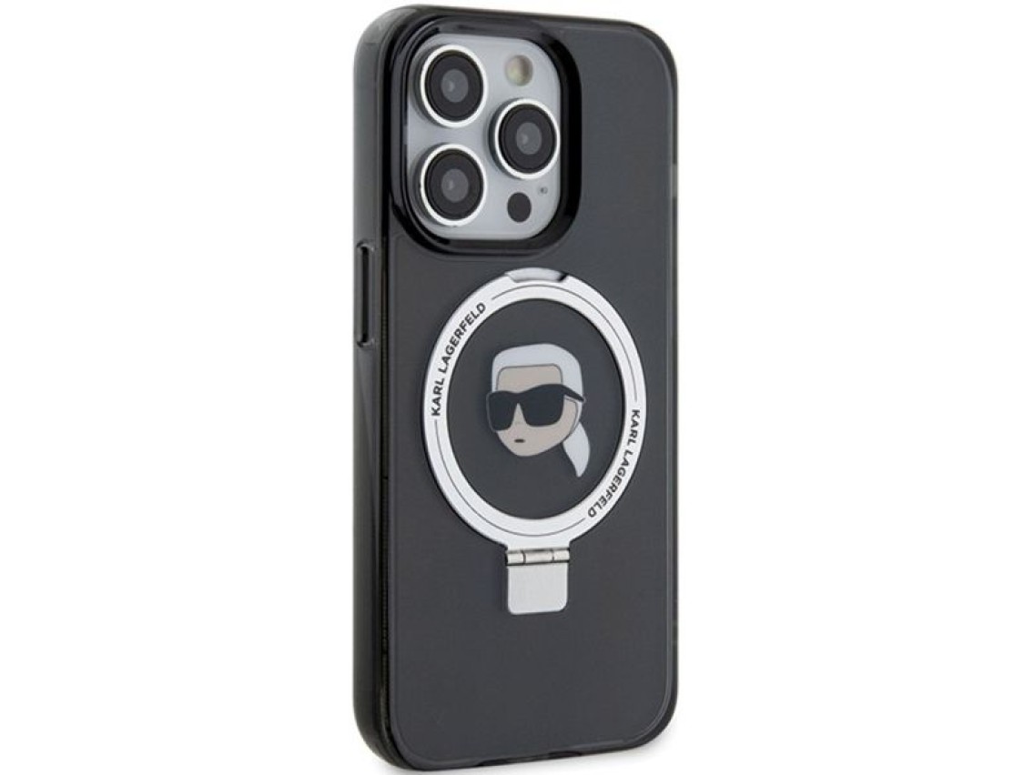 Karl Lagerfeld KLHMP15XHMRSKHK iPhone 15 Pro Max 6.7" black/black hardcase Ring Stand Karl Head MagS