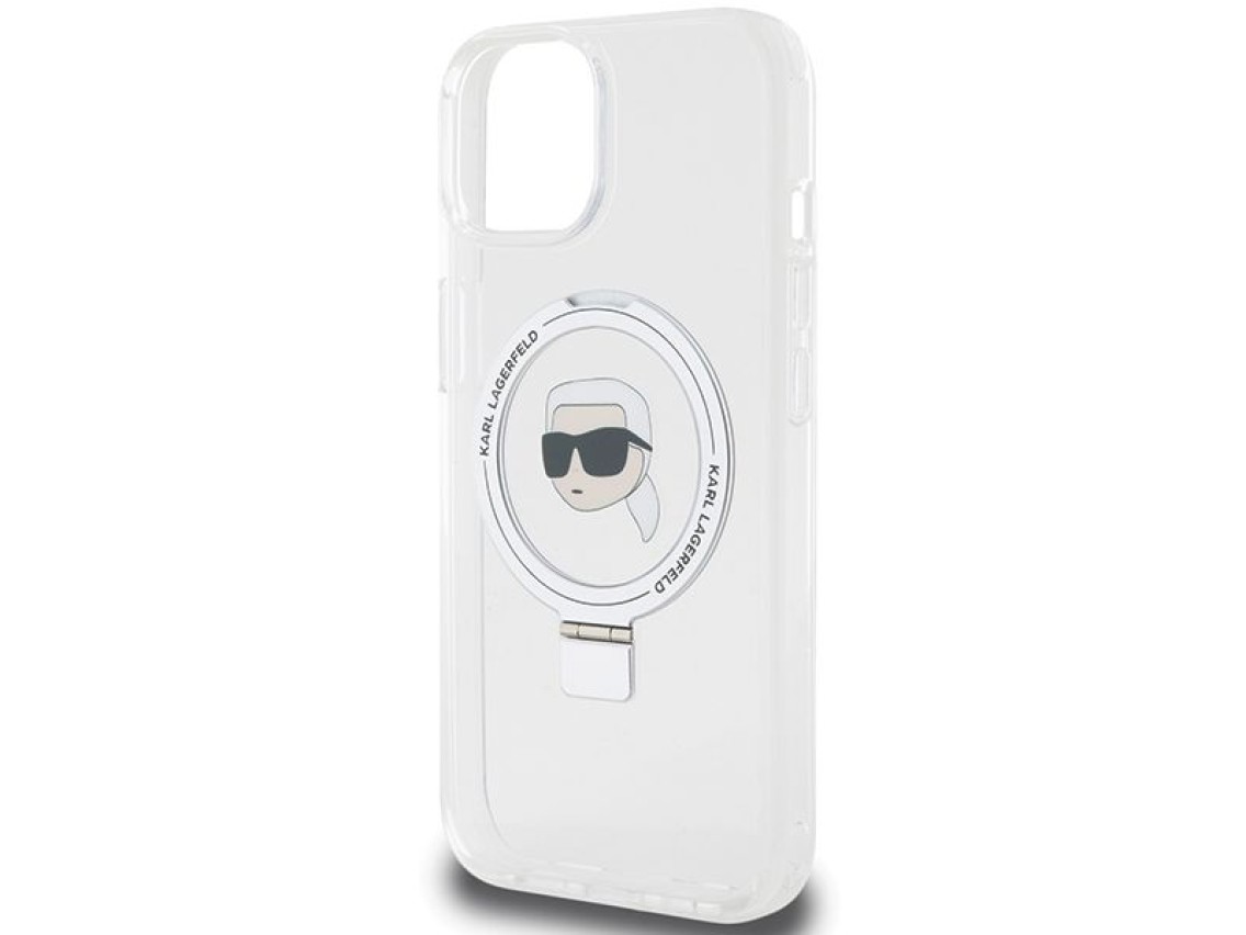 Karl Lagerfeld KLHMP15SHMRSKHH iPhone 15 6.1" blanco/blanco estuche r�gido Soporte de anillo Karl He