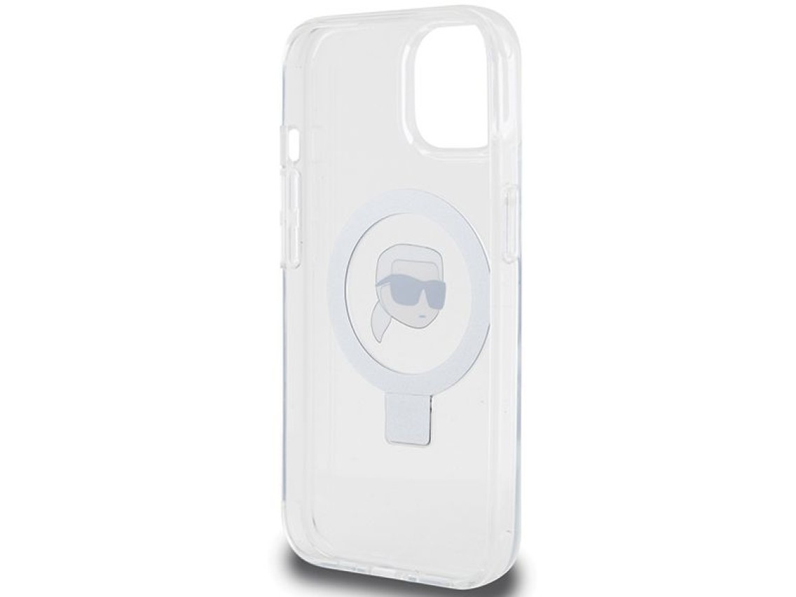 Karl Lagerfeld KLHMP15SHMRSKHH iPhone 15 6.1" blanco/blanco estuche r�gido Soporte de anillo Karl He
