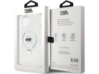 Karl Lagerfeld KLHMP15SHMRSKHH iPhone 15 6.1" blanco/blanco estuche r�gido Soporte de anillo Karl He
