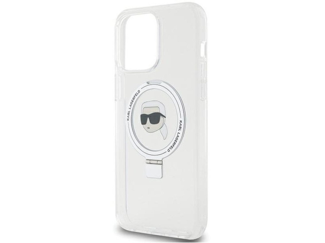 Karl Lagerfeld KLHMP15LHMRSKHH iPhone 15 Pro 6.1" blanco/blanco estuche rígido Soporte de anillo Kar
