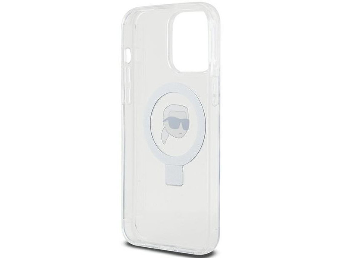 Karl Lagerfeld KLHMP15LHMRSKHH iPhone 15 Pro 6.1" blanco/blanco estuche rígido Soporte de anillo Kar