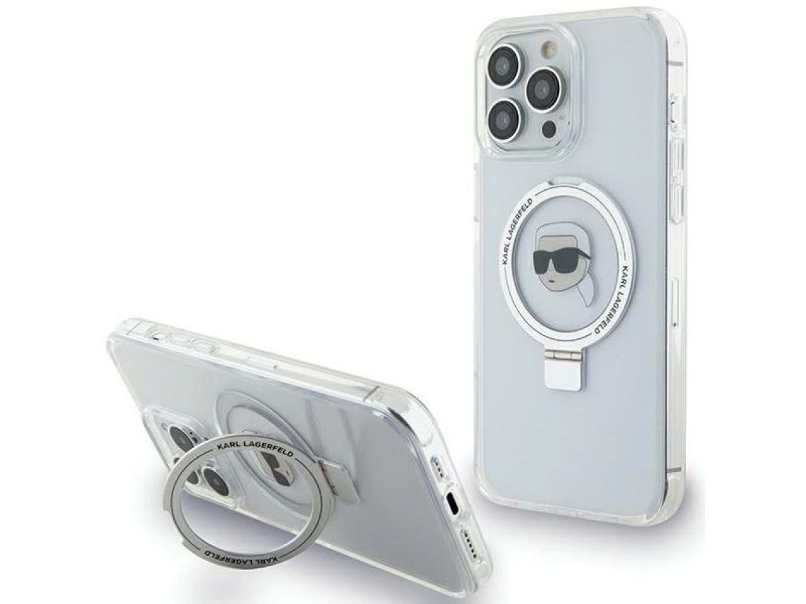 Karl Lagerfeld KLHMP15XHMRSKHH iPhone 15 Pro Max 6.7" white/white hardcase Ring Stand Karl Head MagS