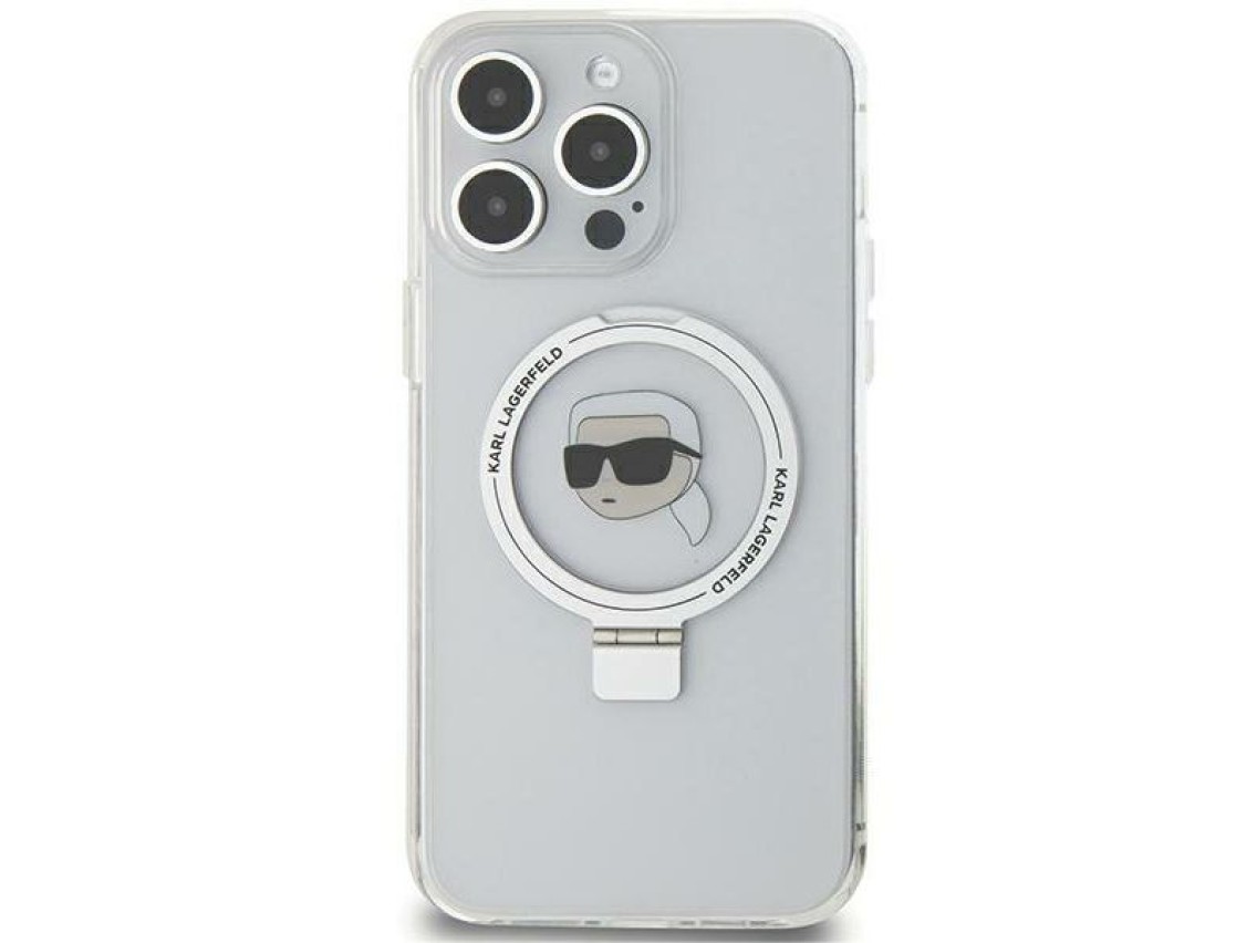 Karl Lagerfeld KLHMP15XHMRSKHH iPhone 15 Pro Max 6.7" white/white hardcase Ring Stand Karl Head MagS