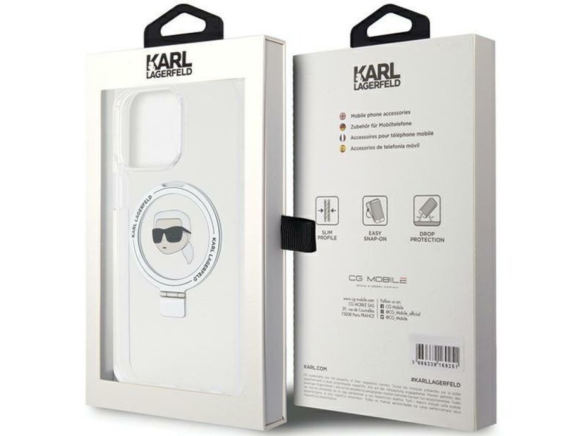 Karl Lagerfeld KLHMP15XHMRSKHH iPhone 15 Pro Max 6.7" white/white hardcase Ring Stand Karl Head MagS