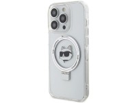 Capa r�gida branca/branca Karl Lagerfeld KLHMP15LHMRSCHH para iPhone 15 Pro de 6,1 polegadas com sup