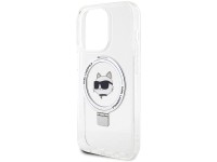 Capa r�gida branca/branca Karl Lagerfeld KLHMP15LHMRSCHH para iPhone 15 Pro de 6,1 polegadas com sup