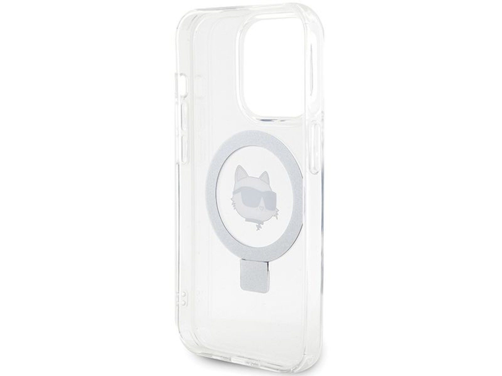 Capa rígida branca/branca Karl Lagerfeld KLHMP15LHMRSCHH para iPhone 15 Pro de 6,1 polegadas com sup