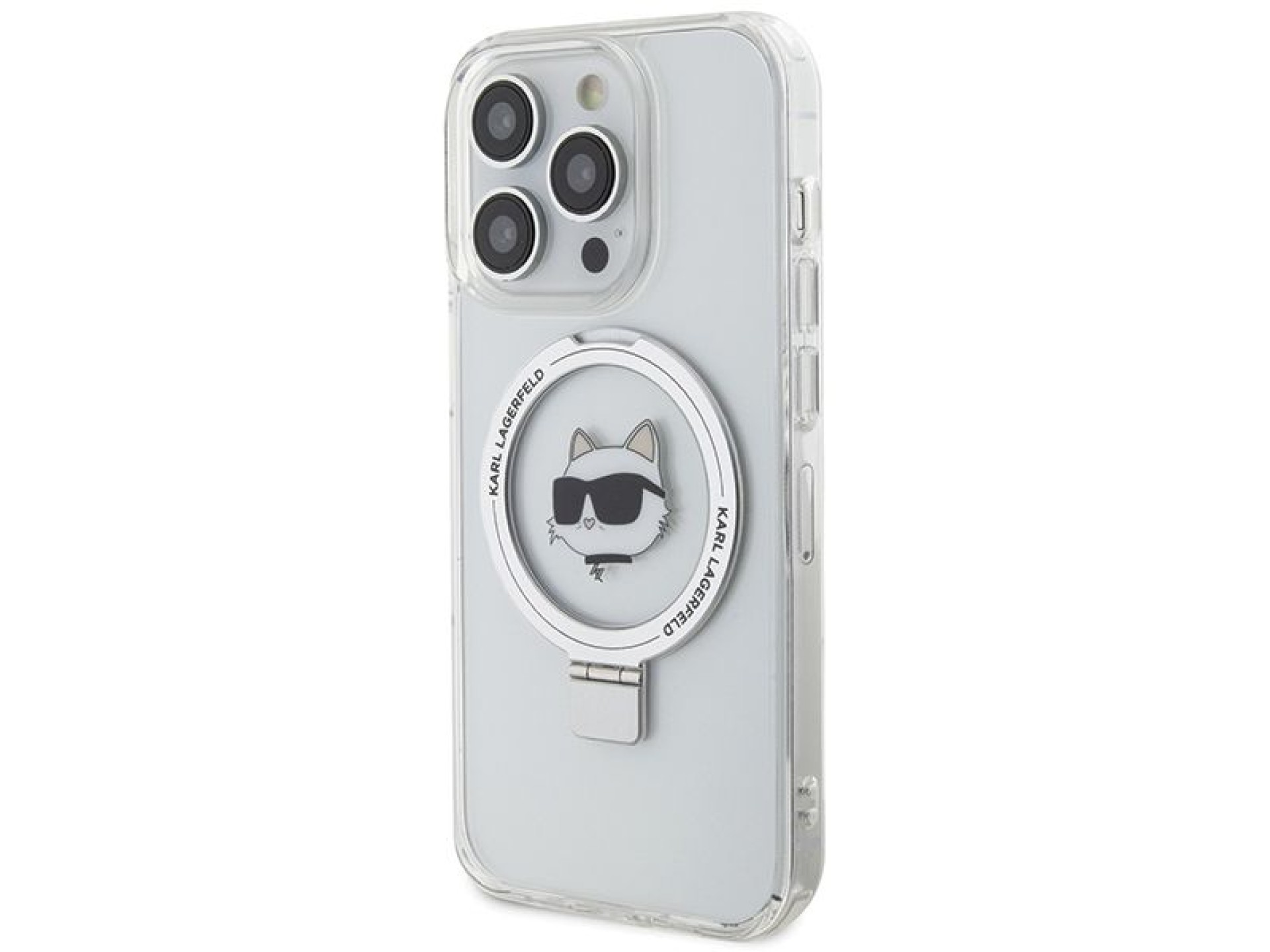 Capa rígida branca/branca Karl Lagerfeld KLHMP15XHMRSCHH para iPhone 15 Pro Max 6.7