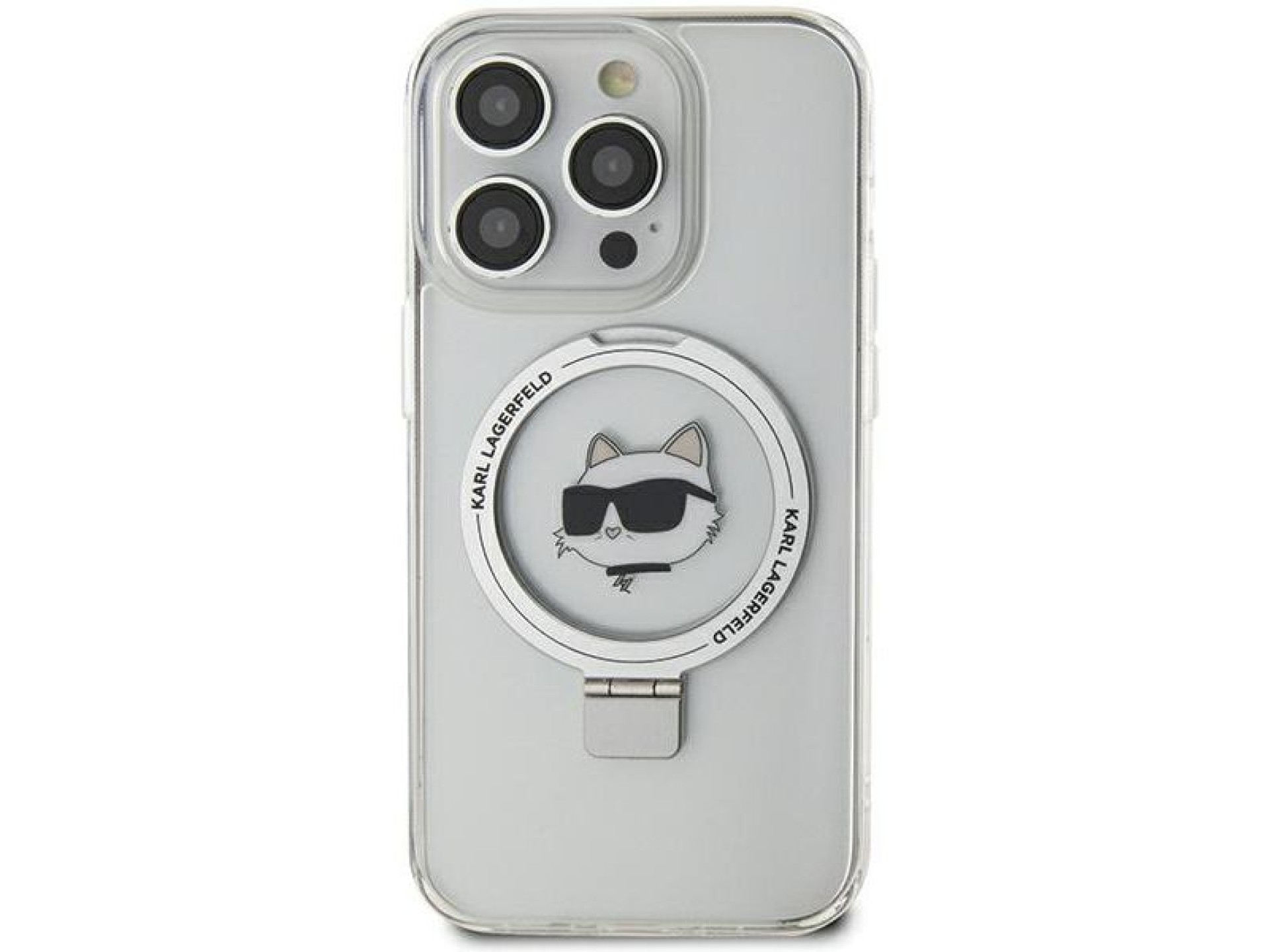 Capa rígida branca/branca Karl Lagerfeld KLHMP15XHMRSCHH para iPhone 15 Pro Max 6.7