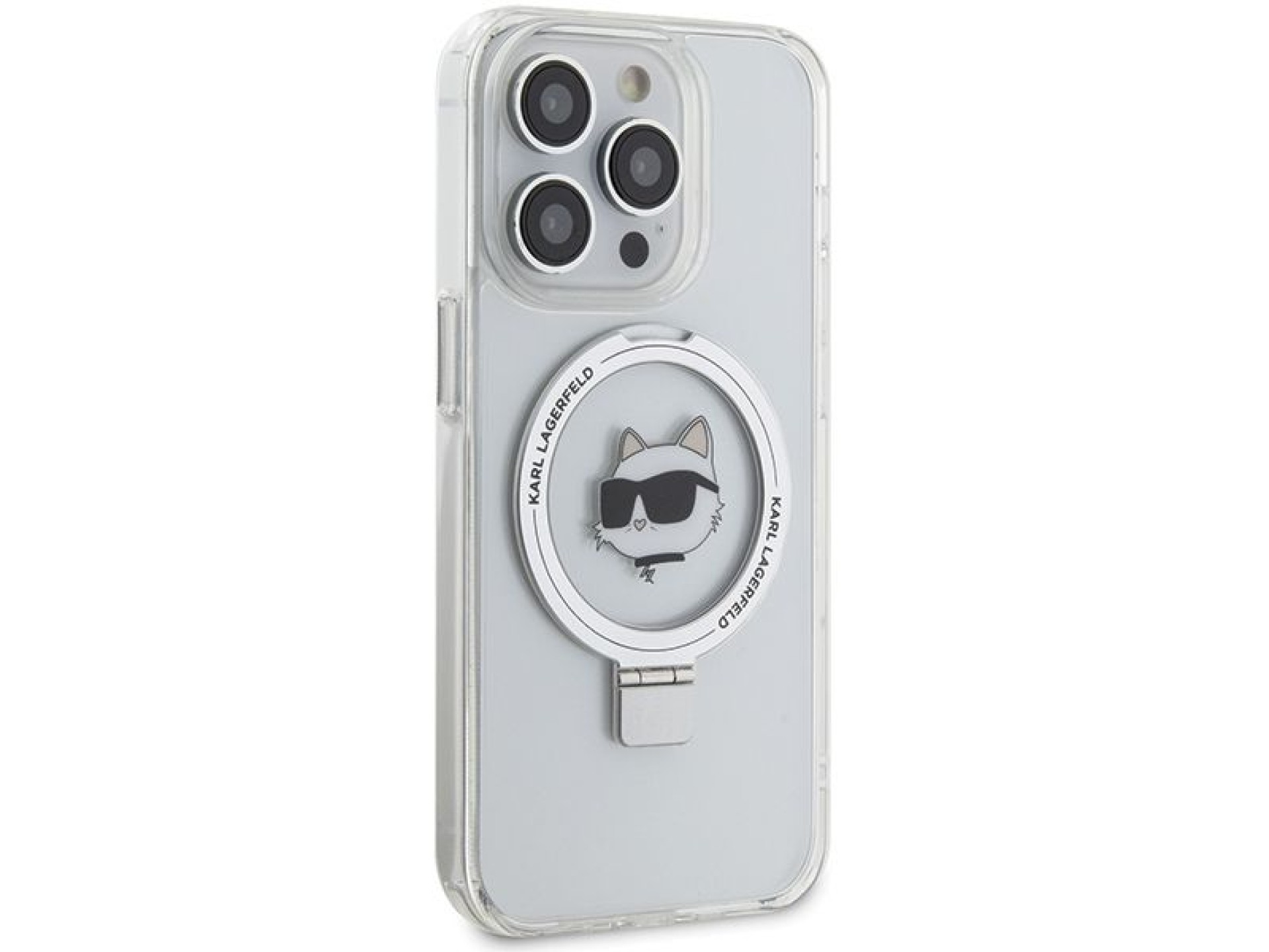 Capa rígida branca/branca Karl Lagerfeld KLHMP15XHMRSCHH para iPhone 15 Pro Max 6.7