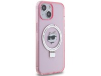 Capa rígida rosa/rosa Karl Lagerfeld KLHMP15SHMRSCHP para iPhone 15 de 6,1 polegadas com suporte de Capa rígida rosa/rosa Karl Lagerfeld KLHMP15SHMRSCHP para iPhone 15 de 6,1 polegadas com suporte de