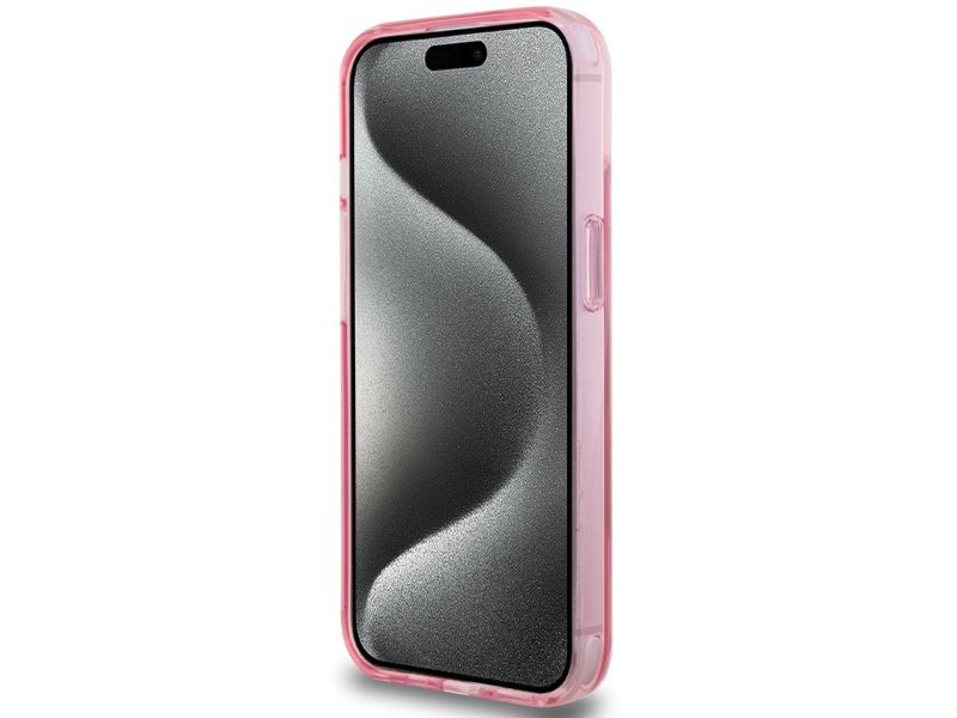 Capa rígida rosa/rosa Karl Lagerfeld KLHMP15SHMRSCHP para iPhone 15 de 6,1 polegadas com suporte de