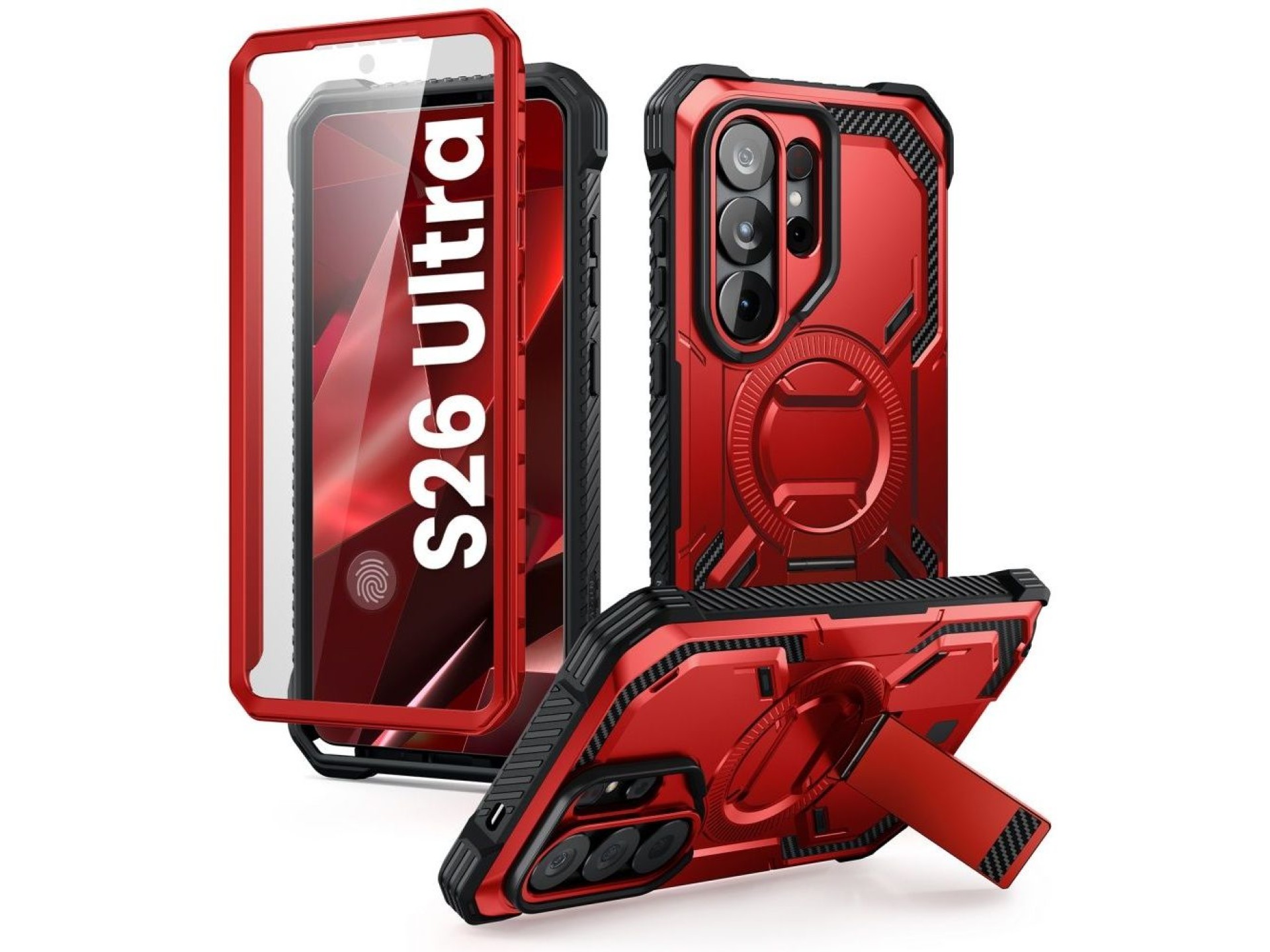 Funda Supcase ArmorBox Mag MagSafe para Samsung Galaxy S26 Ultra - Rojo y negro