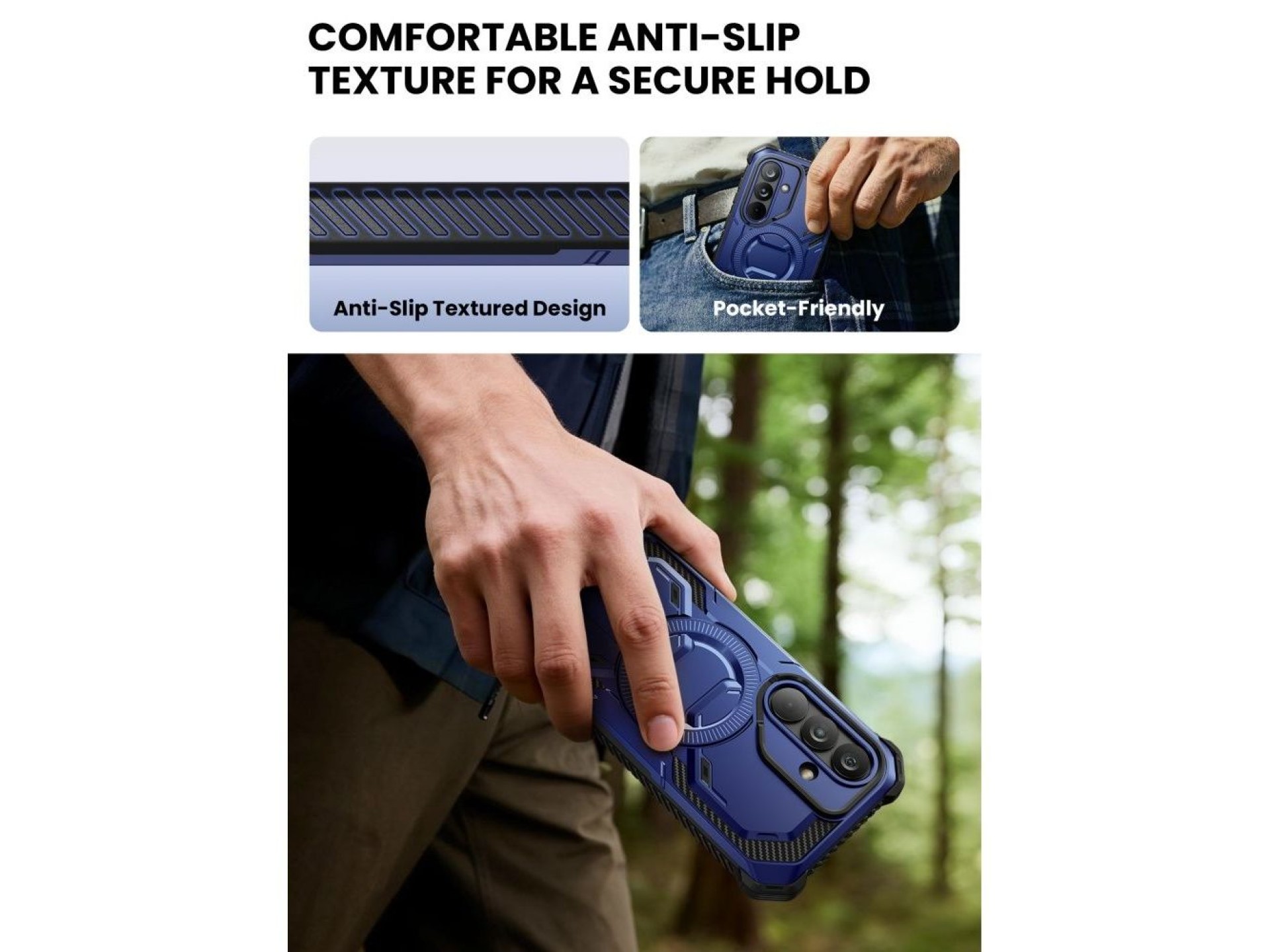Capa Supcase ArmorBox Mag MagSafe para Samsung Galaxy S26 - Azul Marinho e Preto