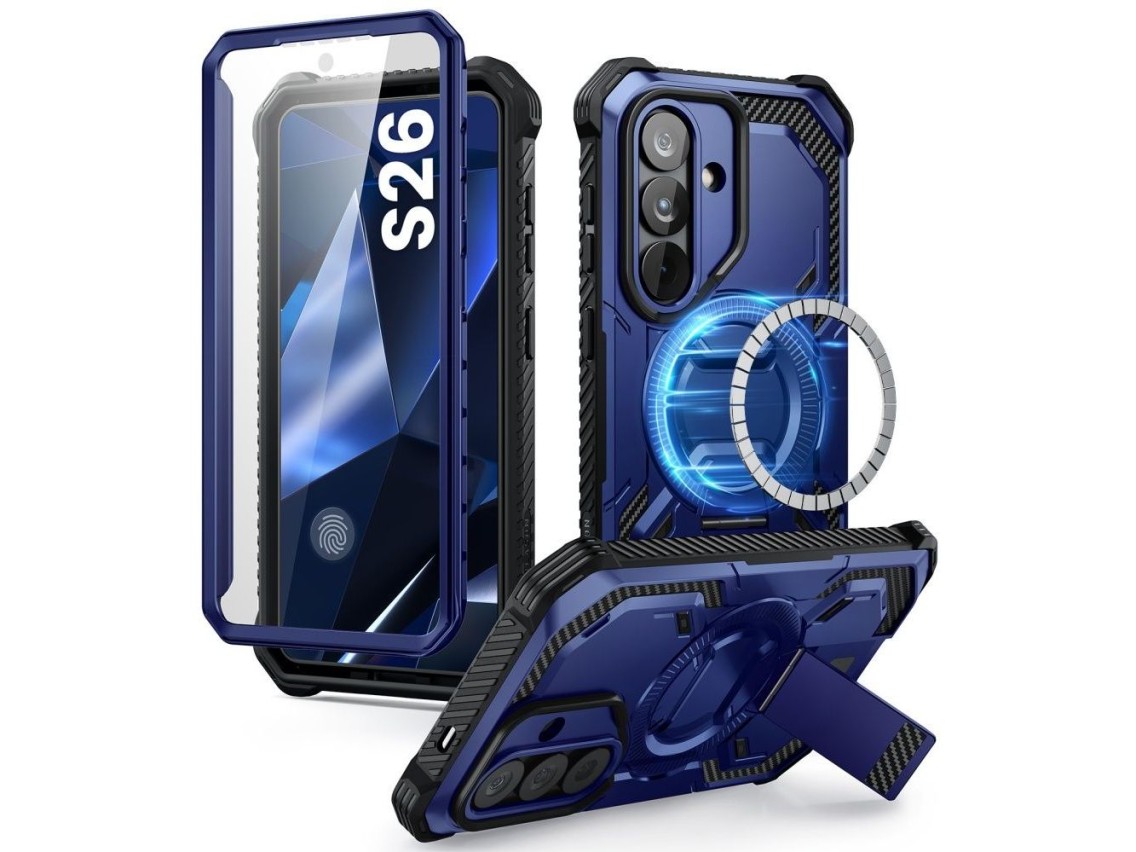 Capa Supcase ArmorBox Mag MagSafe para Samsung Galaxy S26 - Azul Marinho e Preto