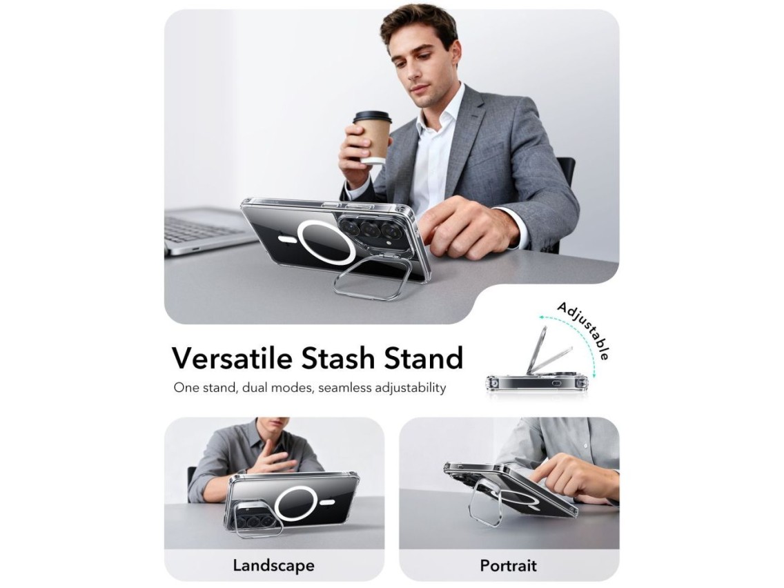 Funda ESR Classic Hybrid con soporte MagSafe para Samsung Galaxy S26+ - Transparente