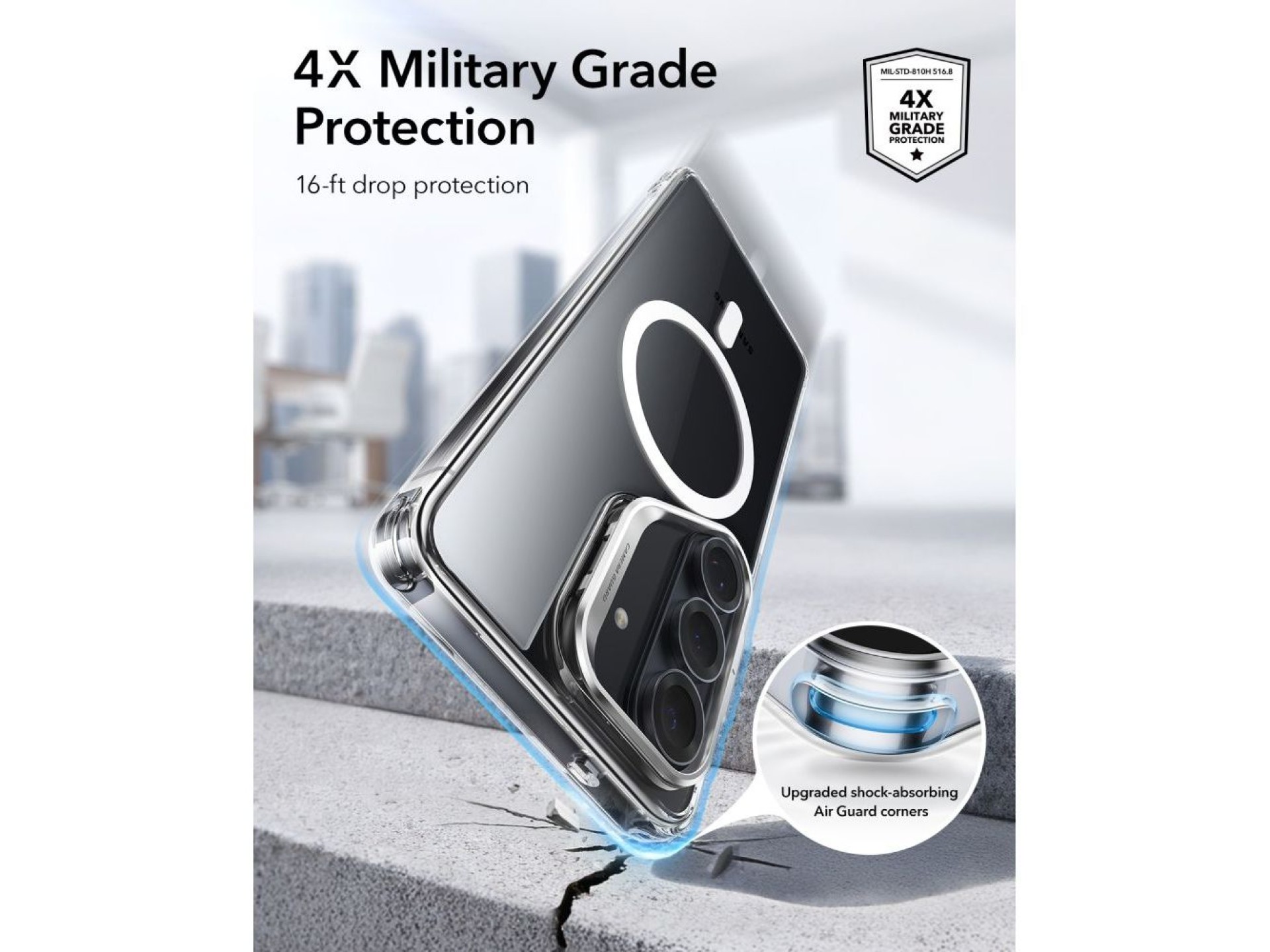 Funda ESR Classic Hybrid con soporte MagSafe para Samsung Galaxy S26+ - Transparente